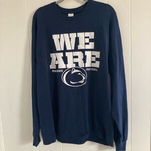 Unisex Long Sleeve Penn State T-shirt XL Blue and White